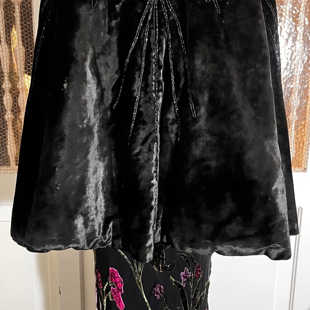 Black Velvet A-Line Skirt - Women's